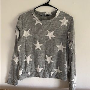 Grey and white star sweater